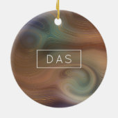 Chic Earthy Strata | Natuurlijke kopersteen — Agat Keramisch Ornament (Achterkant)