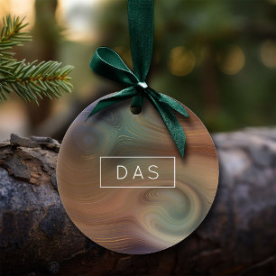 Chic Earthy Strata   Natuurlijke kopersteen — Agat Keramisch Ornament