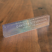 Chic Earthy Strata | Natuurlijke kopersteen — Agat Naambordje (Zijkant)