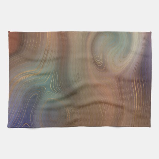 Chic Earthy Strata | Natuurlijke kopersteen — Agat Theedoek (Horizontaal)