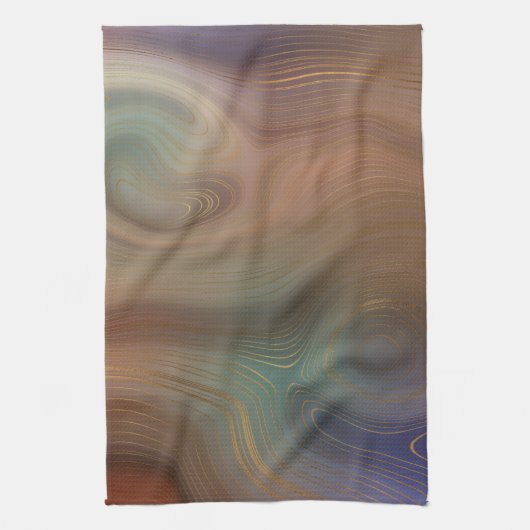 Chic Earthy Strata | Natuurlijke kopersteen — Agat Theedoek (Verticaal)