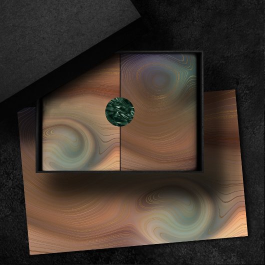 Chic Earthy Strata | Natuurlijke kopersteen — Agat Tissuepapier