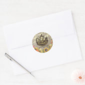Chic Eat Drink en zijn Thankful Thanksgiving Dinne Ronde Sticker (Envelop)
