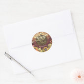 Chic Eat Drink en zijn Thankful Thanksgiving Dinne Ronde Sticker (Envelop)
