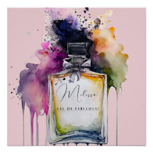 Chic Eau de Fabulous Gepersonaliseerd Waterverf Pa Perfect Poster