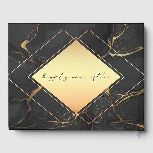 Chic Ebony Black met Gold Diamond Gastenboek (Achterkant)