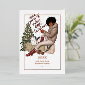 Chic Ebony Prettig Klein Kerstfeest Folie Feestdagenkaart (Staand Voorkant)