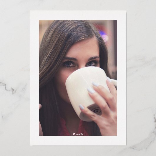 Chic Ebony Prettig Klein Kerstfeest Folie Feestdagenkaart (Achterkant)