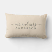 Chic Echtpaar Mijnheer Mevrouw Ivoor Monogram Kussen (Achterkant)