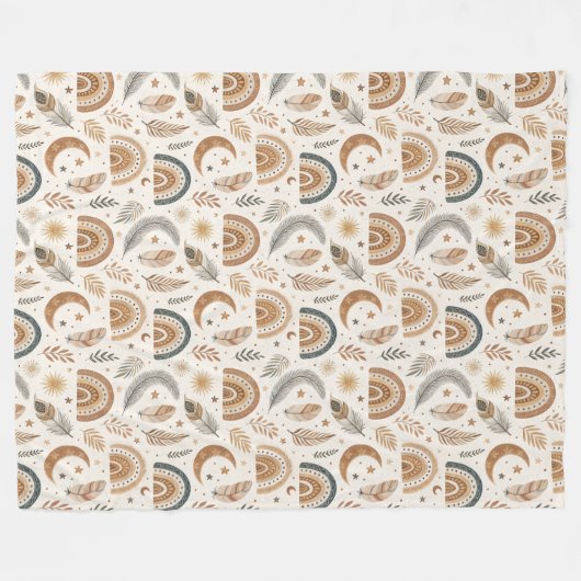 Chic Eclectic Boho Rainbow Unieke Home Accent Fleece Deken (Voorkant (Horizontaal))