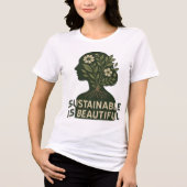 Chic Eco T-shirt – Duurzaam is mooi Plant liefde (Voorkant)