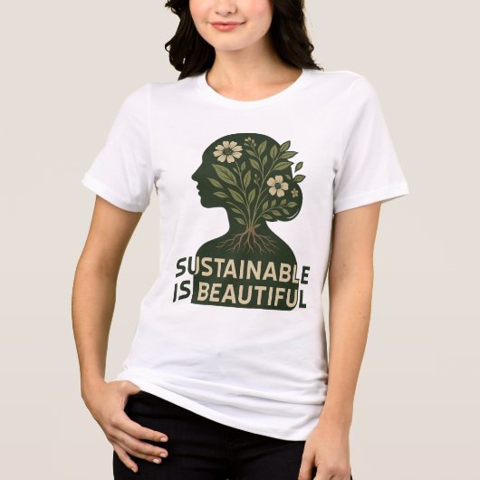 Chic Eco T-shirt – Duurzaam is mooi Plant liefde (Voorkant)