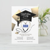 Chic Editable Nurse Graduation Party Kaart (Staand voorkant)