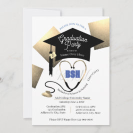 Chic Editable Nurse Graduation Party Kaart