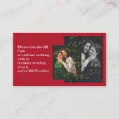 Chic Editorial Deep Red Compact Size Wedding Informatiekaartje (Achterkant)