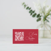 Chic Editorial Deep Red Compact Size Wedding Informatiekaartje (Staand voorkant)