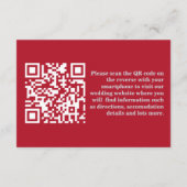 Chic Editorial Deep Red One Foto QR-code Trouwen Informatiekaartje (Achterkant)