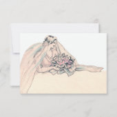 Chic Edwardian Flapper Bride  Dank u Bedankkaart (Achterkant)