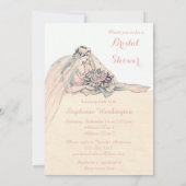 Chic Edwardian Flapper Bride  Vrijgezellenfeest Kaart (Achterkant)