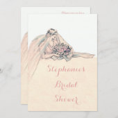 Chic Edwardian Flapper Bride  Vrijgezellenfeest Kaart (Voorkant / Achterkant)