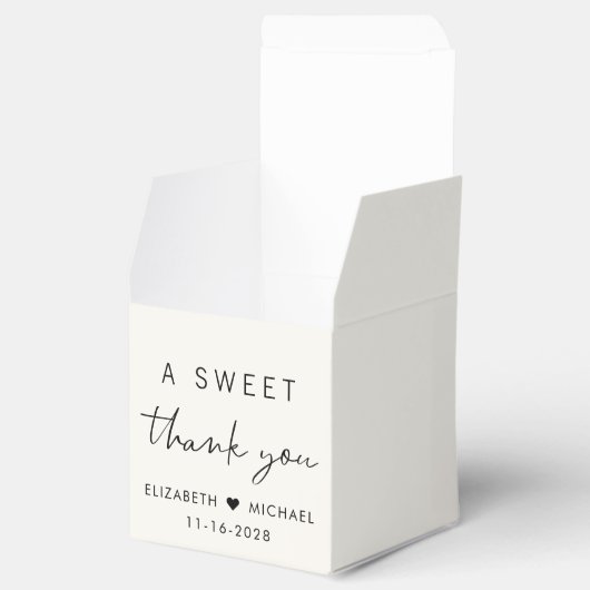 Chic Een Lief Dank je Crème Bruiloft Bedankdoosjes (Geopend)