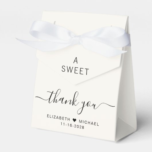 Chic Een Lief Dank je Crème Bruiloft Bedankdoosjes (Voorkant Zijde)