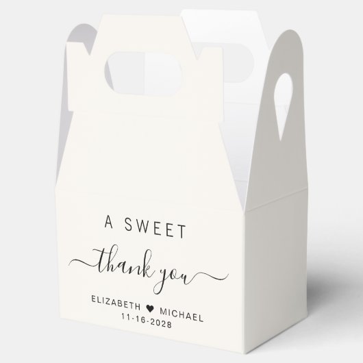 Chic Een Lief Dank je Crème Bruiloft Bedankdoosjes (Geopend)