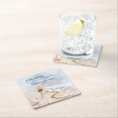 Chic 'Een nieuw hoofdstuk' Bruiloft en golven Brui Kartonnen Onderzetters (Insitu)