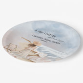 Chic 'Een nieuw hoofdstuk' Bruiloft en golven Brui Papieren Bordje (Gekanteld)