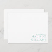 Chic een notitie uit scripttypografie Blauwgroen n Notitiekaartje (Voorkant / Achterkant)