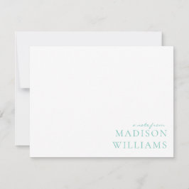 Chic een notitie uit scripttypografie Blauwgroen n Notitiekaartje