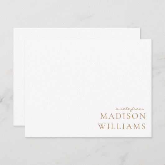 Chic een notitie uit scripttypografie Gold Note Ka Notitiekaartje (Voorkant / Achterkant)