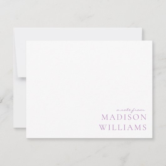 Chic een notitie uit scripttypografie Paarse notit Notitiekaartje (Voorkant)