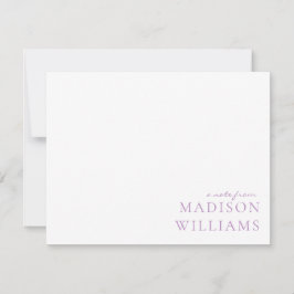 Chic een notitie uit scripttypografie Paarse notit Notitiekaartje