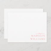 Chic een notitie uit scripttypografie Pink Note Ka Notitiekaartje (Voorkant / Achterkant)