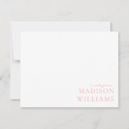 Chic een notitie uit scripttypografie Pink Note Ka Notitiekaartje