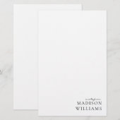 Chic Een Notitie Van Script Typografie Briefpapier (Voorkant / Achterkant)