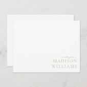 Chic een notitie van scripttypografie Green Note K Notitiekaartje (Voorkant / Achterkant)