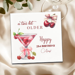 Chic Een Tini Beetje Ouder Kersen Martini 21e Verj Servet