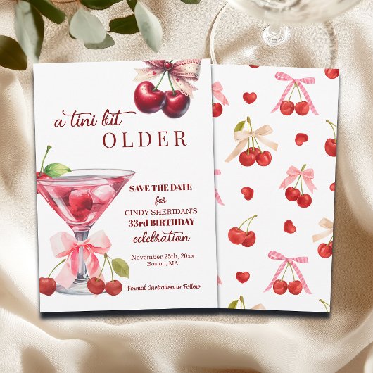 Chic Een Tini Beetje Ouder Kersen Martini 33e Verj Save The Date