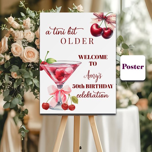Chic Een Tini Beetje Ouder Kersen Martini 50e Verj Poster