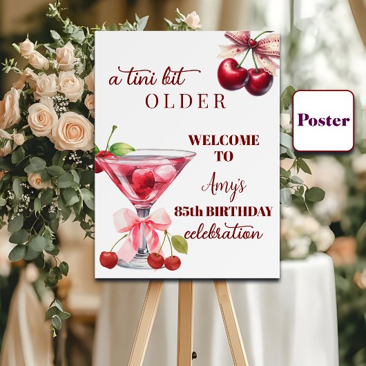 Chic Een Tini Beetje Ouder Kersen Martini 85ste Ve Poster