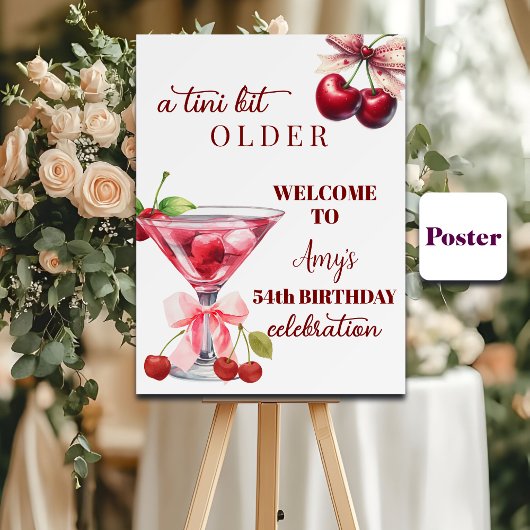 Chic Een Tini Beetje Oudere Kersen Martini 54ste V Poster