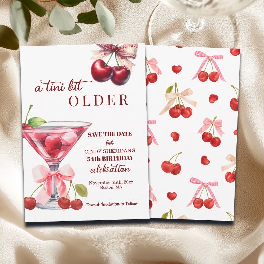 Chic Een Tini Beetje Oudere Kersen Martini 54ste V Save The Date