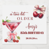 Chic Een Tini Beetje Oudere Kersen Martini 85ste V Sparkling Wijnetiket (Enkel label)