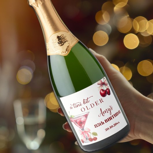 Chic Een Tini Beetje Oudere Kersen Martini 85ste V Sparkling Wijnetiket
