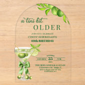 Chic Een Tini Beetje Oudere Lime Martini 40e Verja Acryl Uitnodigingen (Voorkant)