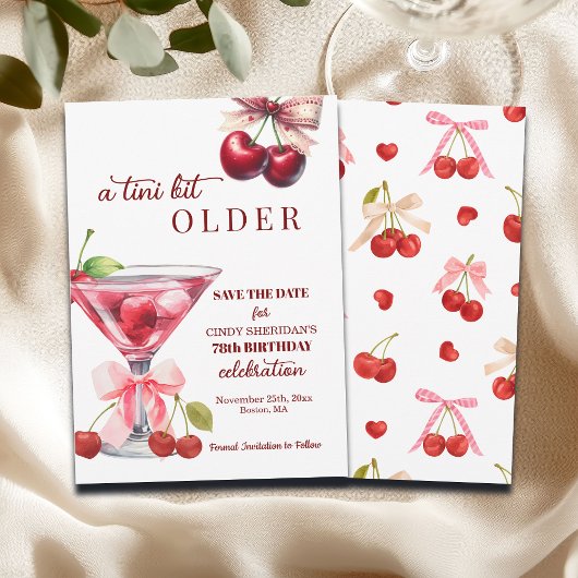 Chic Een Tini Bit Ouder Kersen Martini 78ste Verja Save The Date