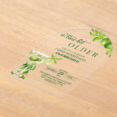 Chic Een Tini Bit Ouder Lime Martini 43ste Verjaar Acryl Uitnodigingen (Laagn)