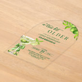 Chic Een Tini Bit Ouder Lime Martini 53ste Verjaar Acryl Uitnodigingen (Laagn)